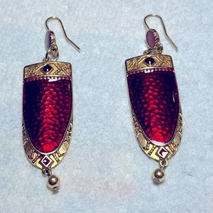 Pair of vintage Berebi earrings.  Perfect holiday colors.